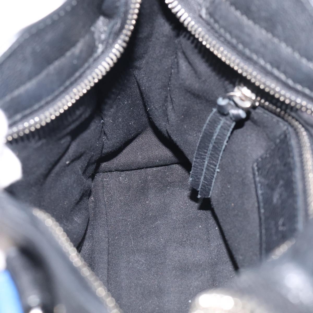 Balenciaga Mini City Hand Bag Leather 2way Black Silver 300295 Auth ka6969M