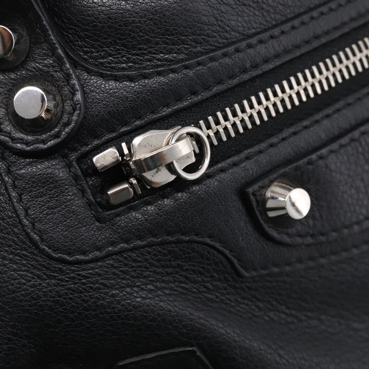 Balenciaga Mini City Hand Bag Leather 2way Black Silver 300295 Auth ka6969M