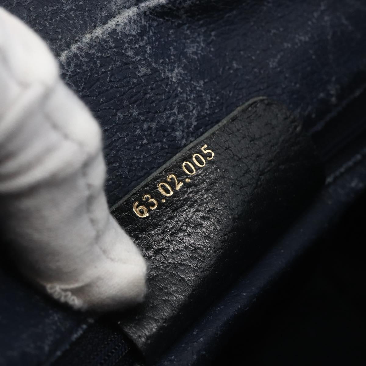 GUCCI GG Supreme Sherry Line Shoulder Bag PVC Navy Gold Auth ka697