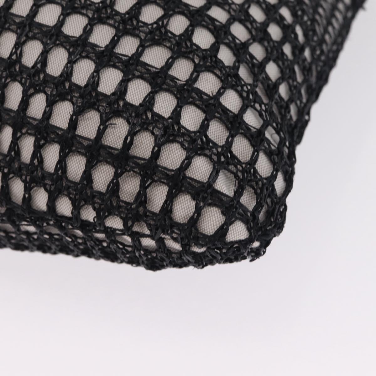 Miu Miu IVY Mesh Tote Bag Canvas Black Auth ka6970A