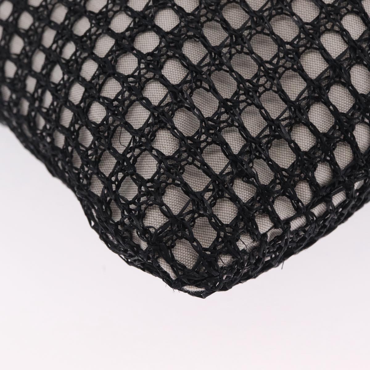 Miu Miu IVY Mesh Tote Bag Canvas Black Auth ka6970A
