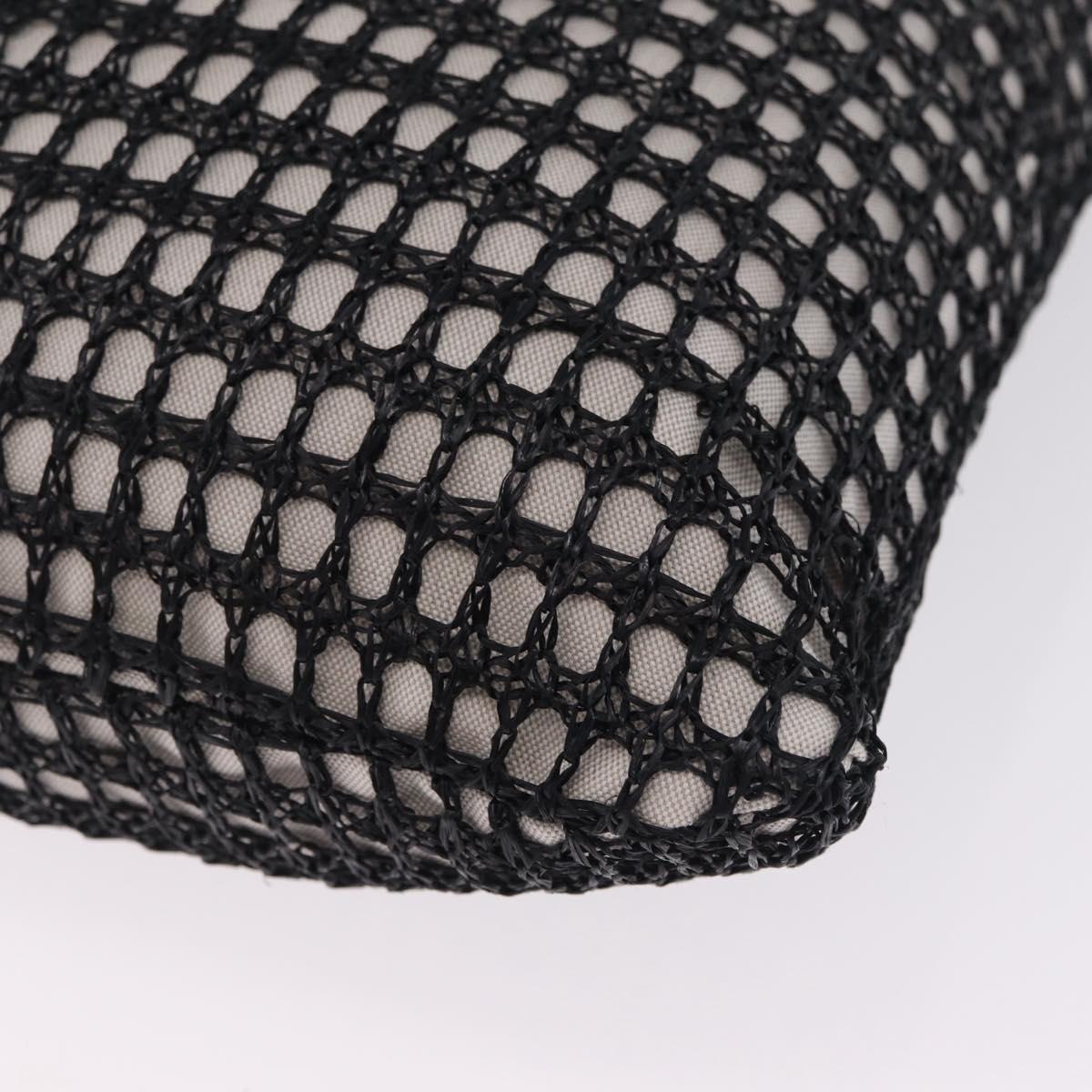 Miu Miu IVY Mesh Tote Bag Canvas Black Auth ka6970A