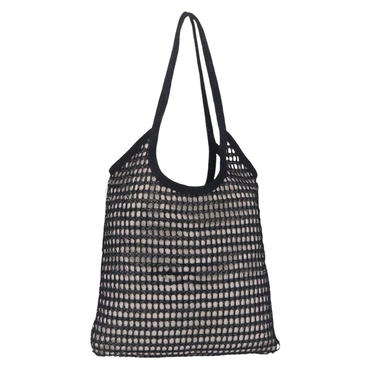 Miu Miu IVY Mesh Tote Bag Canvas Black Auth ka6970A