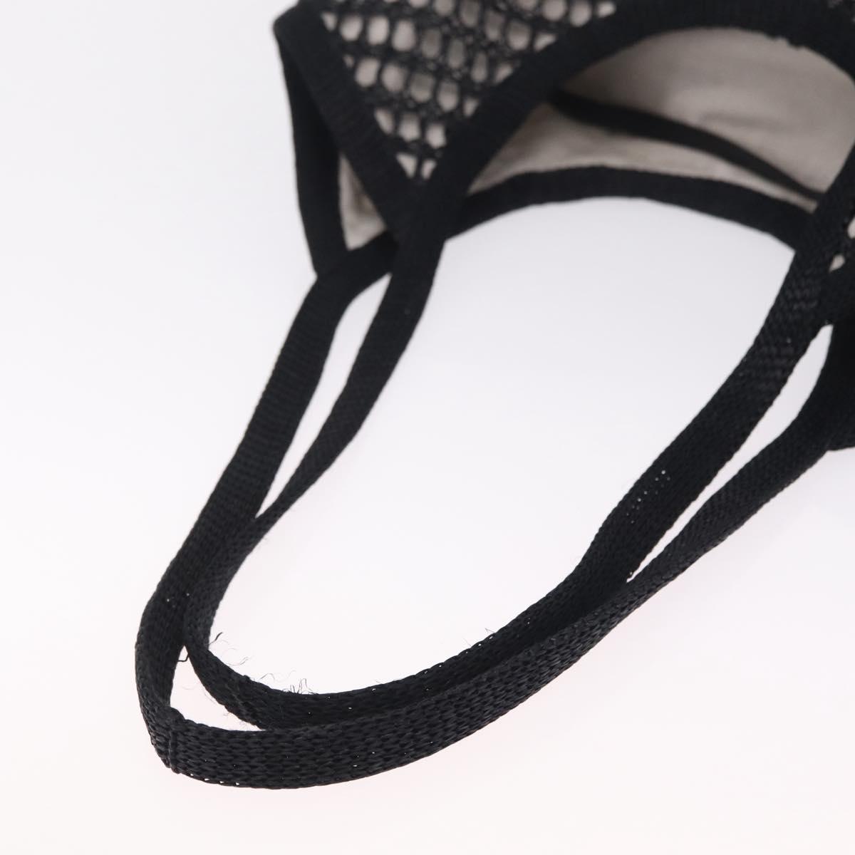 Miu Miu IVY Mesh Tote Bag Canvas Black Auth ka6970A