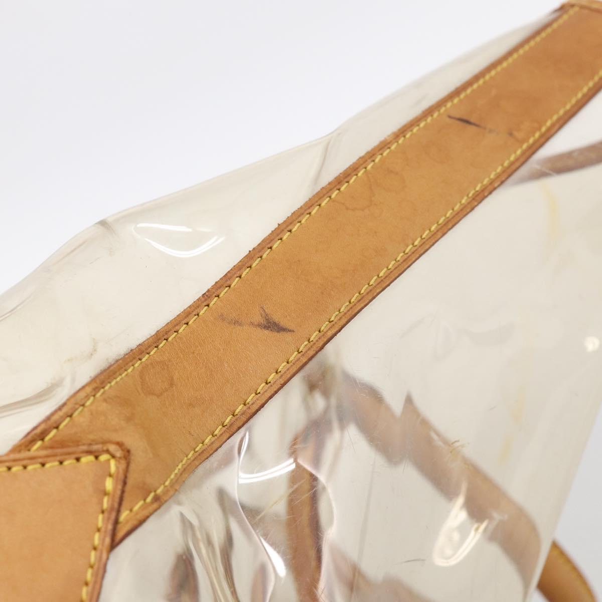 LOUIS VUITTON Isaac Mizrahi Bag Vinyl Leather Clear Beige M99027 LV Auth ka6974