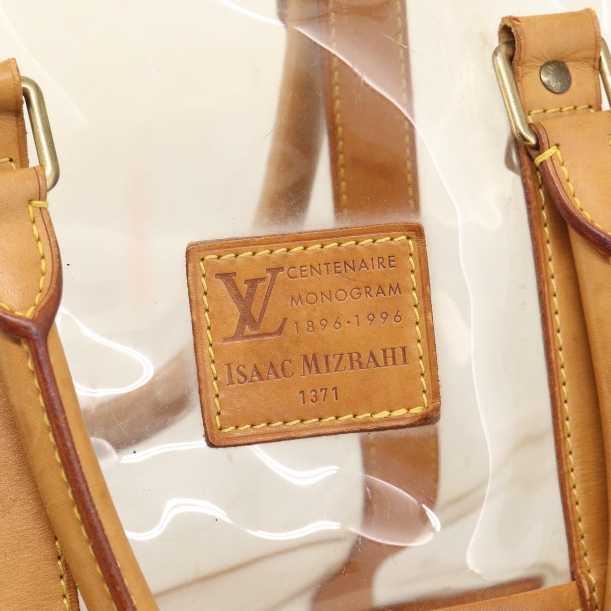 LOUIS VUITTON Isaac Mizrahi Bag Vinyl Leather Clear Beige M99027 LV Auth ka6974