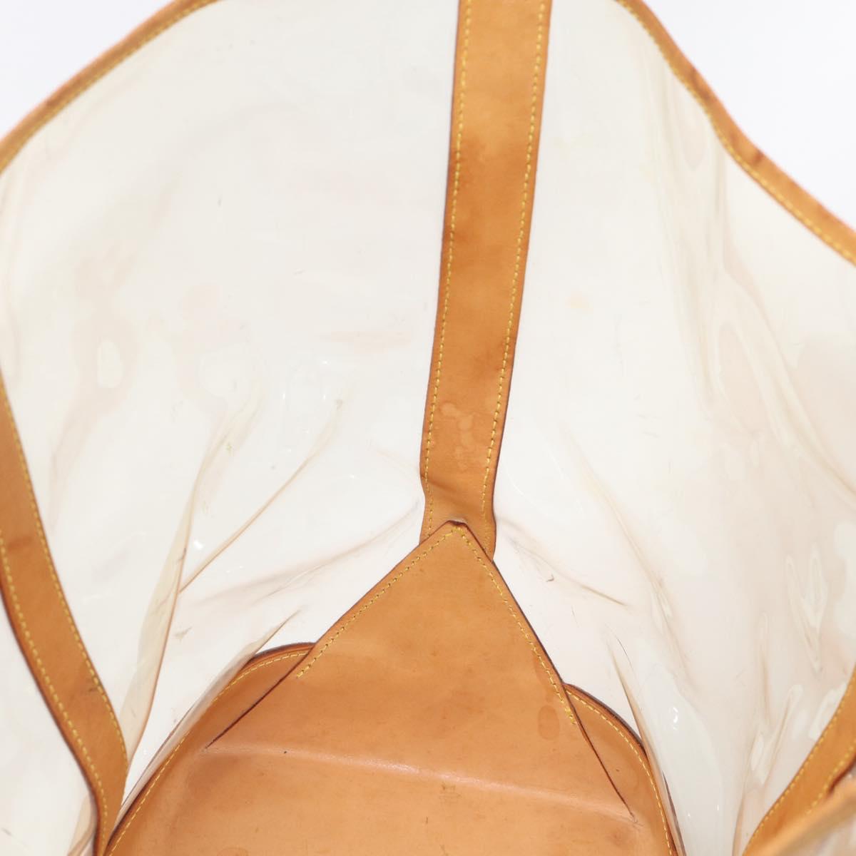 LOUIS VUITTON Isaac Mizrahi Bag Vinyl Leather Clear Beige M99027 LV Auth ka6974