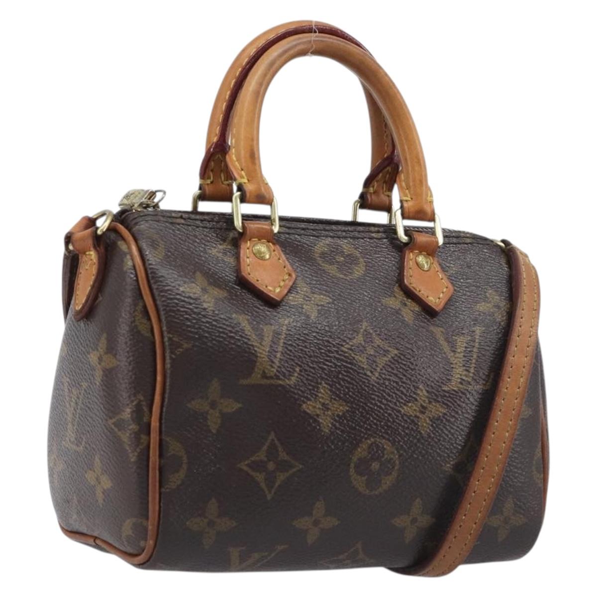 LOUIS VUITTON Monogram Nano Speedy Shoulder Bag 2way M61252 LV Auth ka6975A