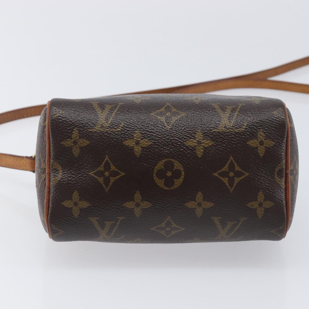 LOUIS VUITTON Monogram Nano Speedy Shoulder Bag 2way M61252 LV Auth ka6975A