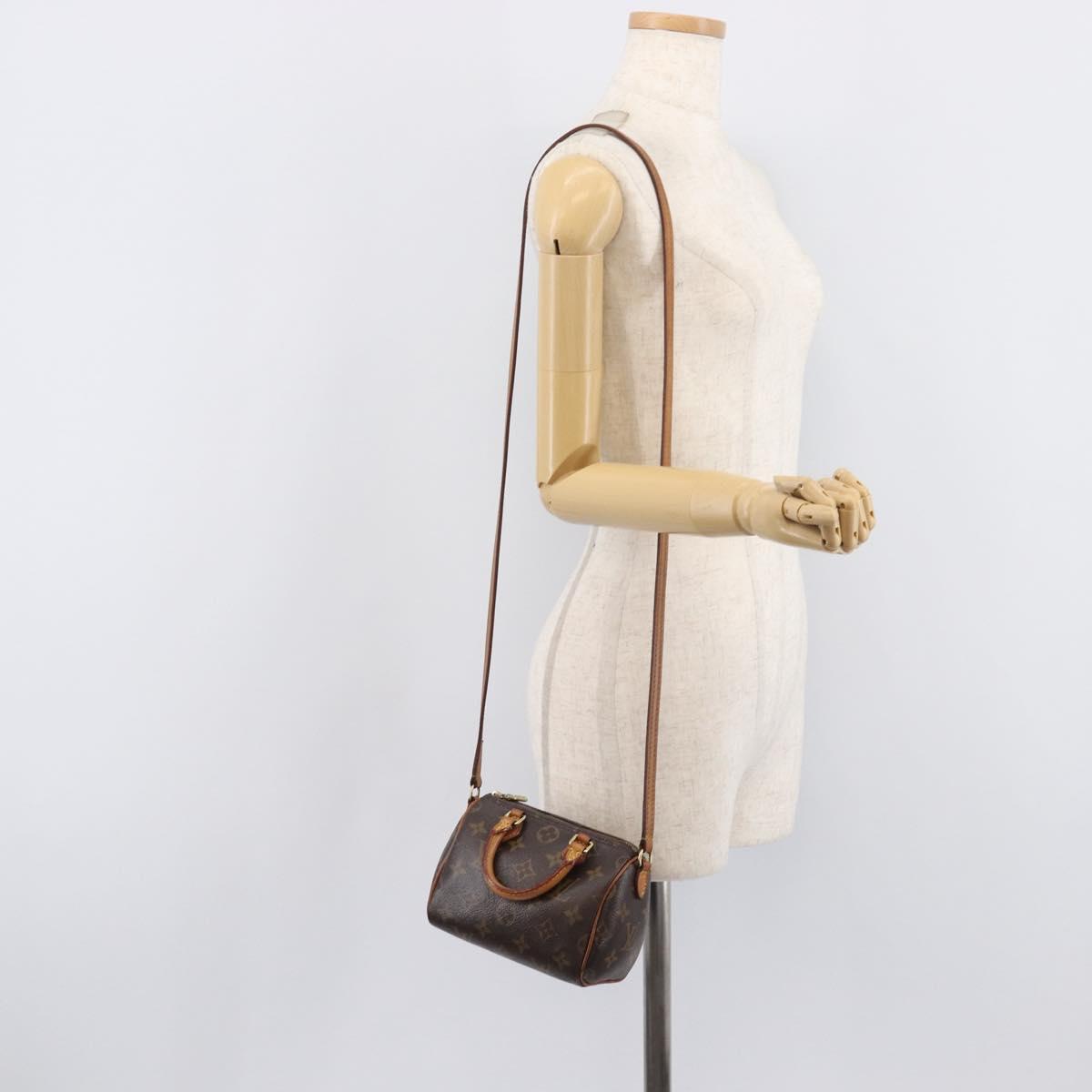 LOUIS VUITTON Monogram Nano Speedy Shoulder Bag 2way M61252 LV Auth ka6975A