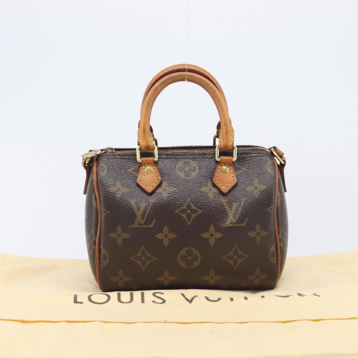 LOUIS VUITTON Monogram Nano Speedy Shoulder Bag 2way M61252 LV Auth ka6975A