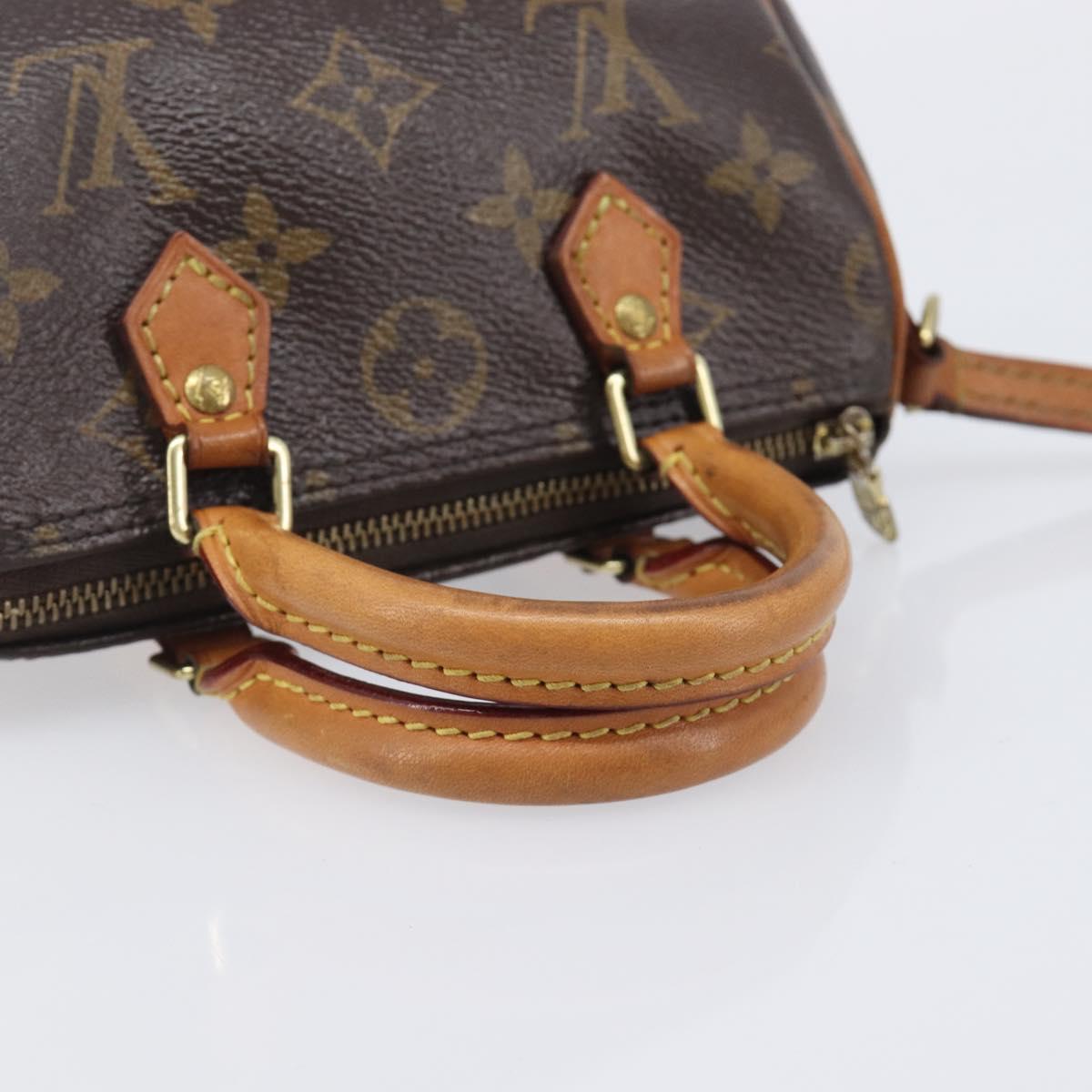 LOUIS VUITTON Monogram Nano Speedy Shoulder Bag 2way M61252 LV Auth ka6975A