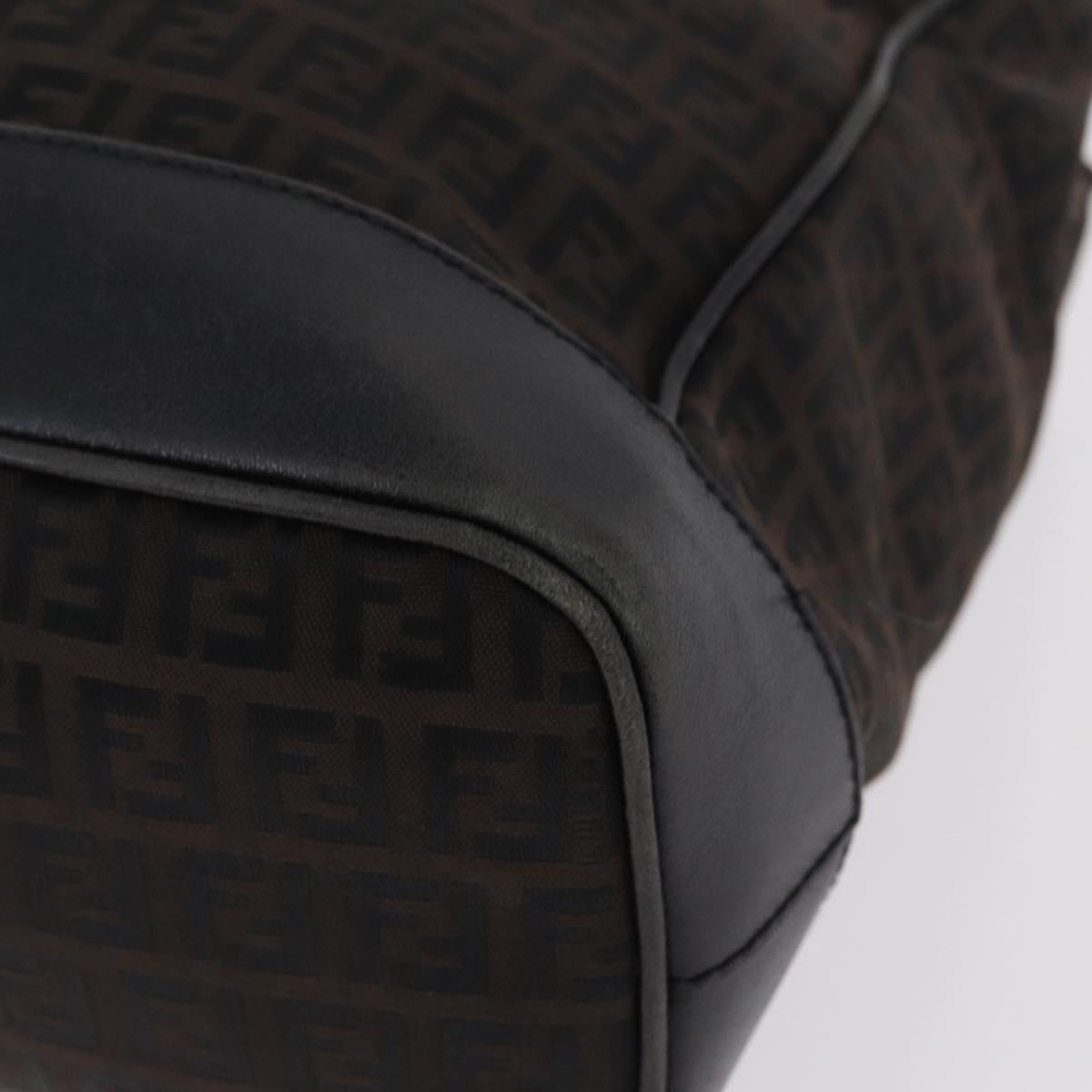 FENDI Zucchino Canvas Tote Bag Black Gold Auth ka6977