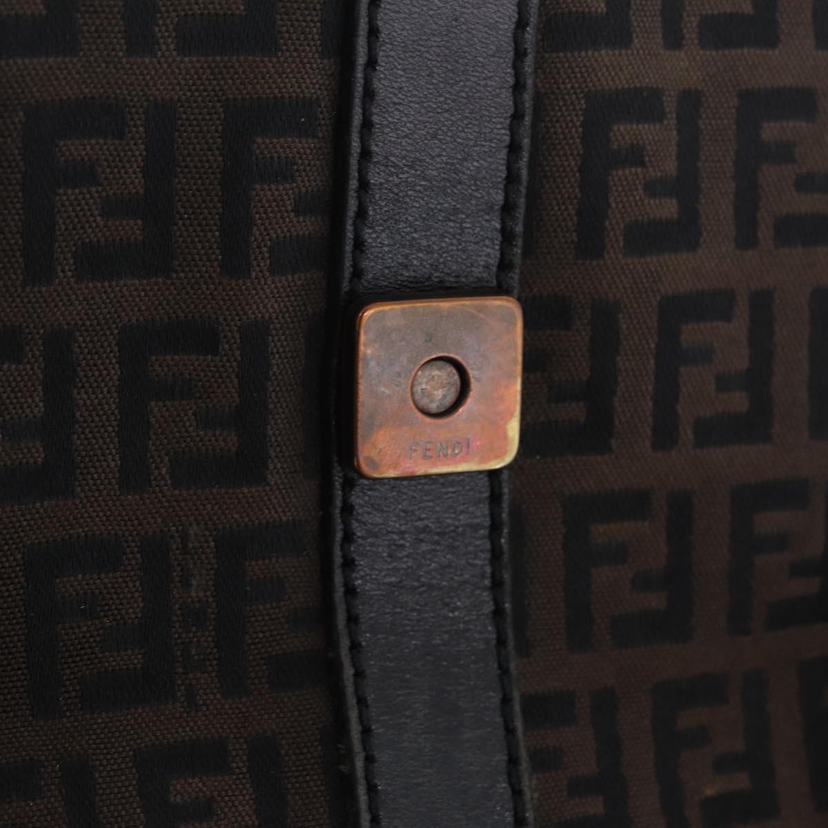FENDI Zucchino Canvas Tote Bag Black Gold Auth ka6977