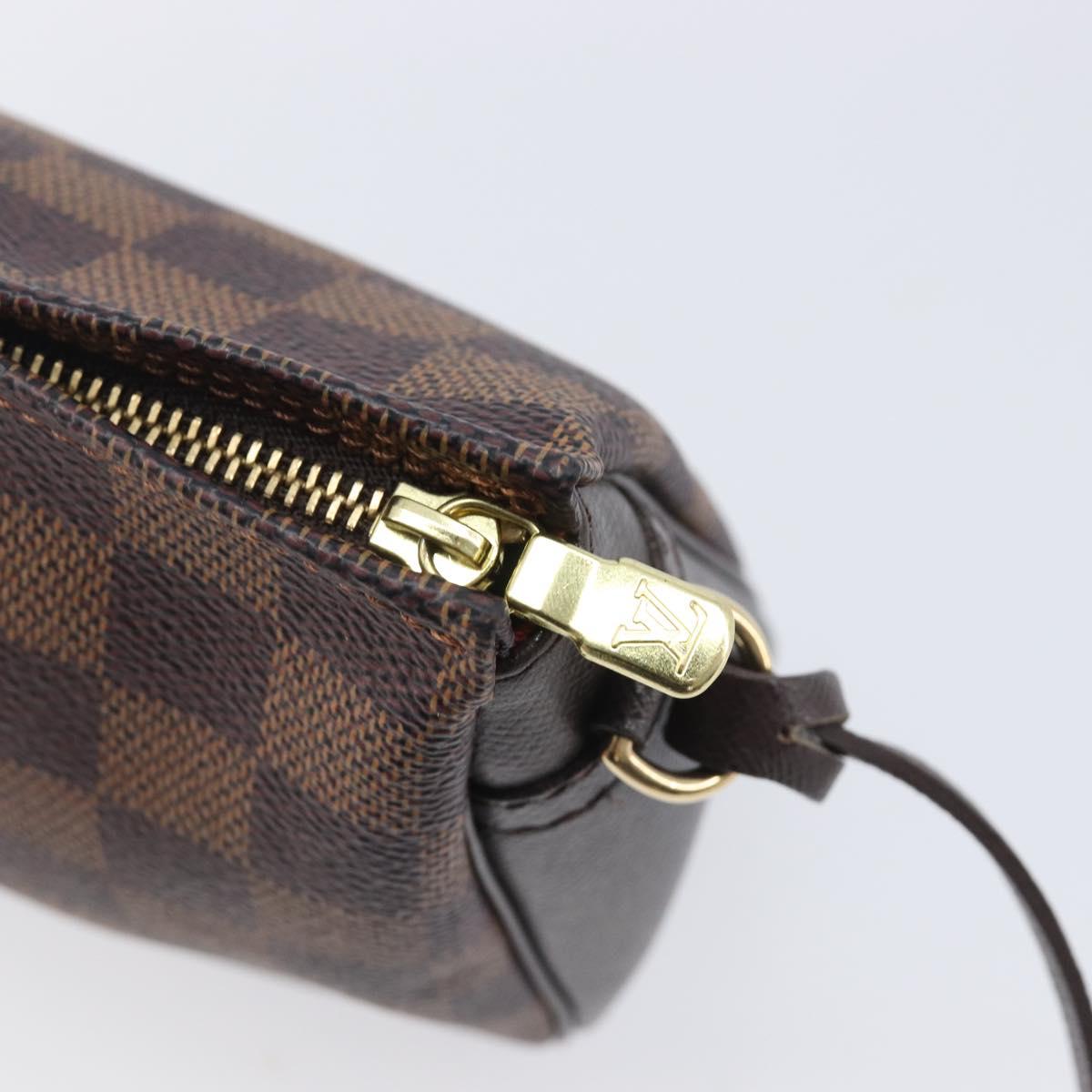 LOUIS VUITTON Damier Ebene Trousse Makeup Pouch N51982 LV Auth ka6980V