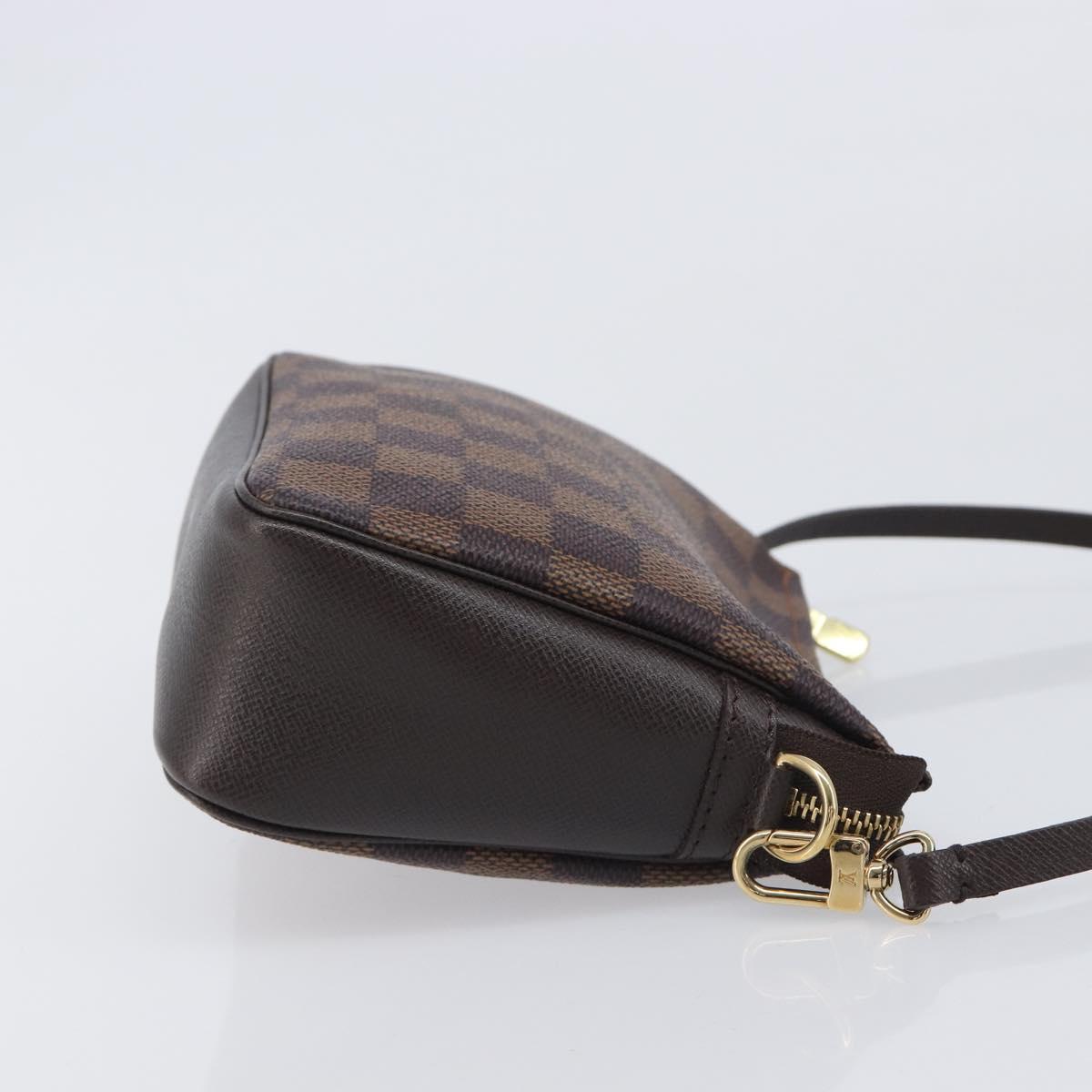 LOUIS VUITTON Damier Ebene Trousse Makeup Pouch N51982 LV Auth ka6980V