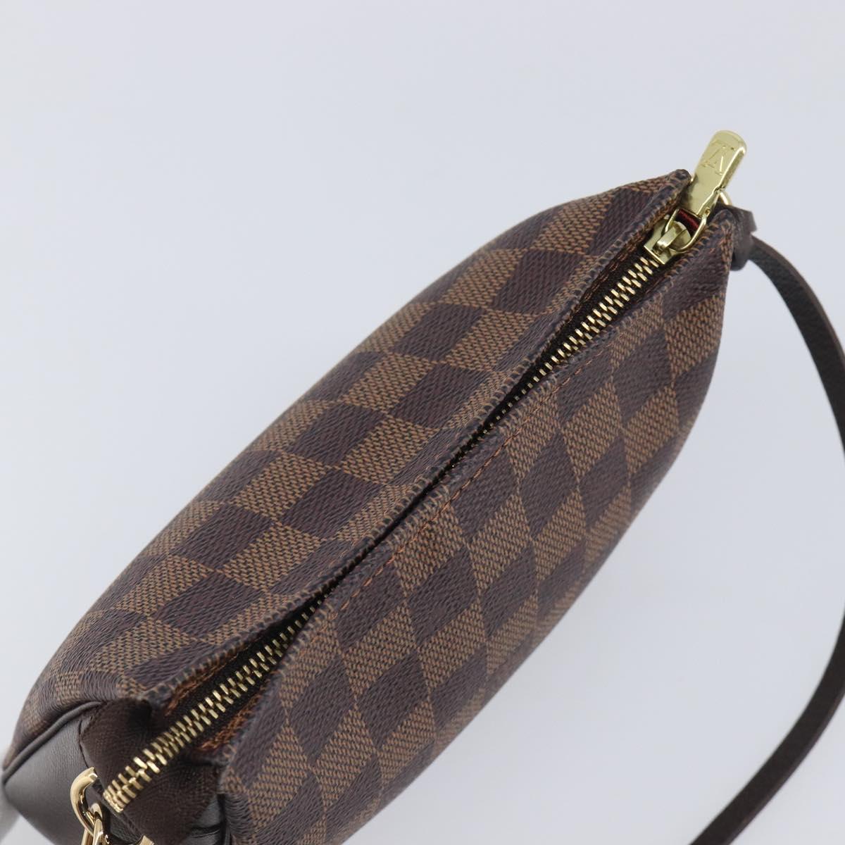 LOUIS VUITTON Damier Ebene Trousse Makeup Pouch N51982 LV Auth ka6980V