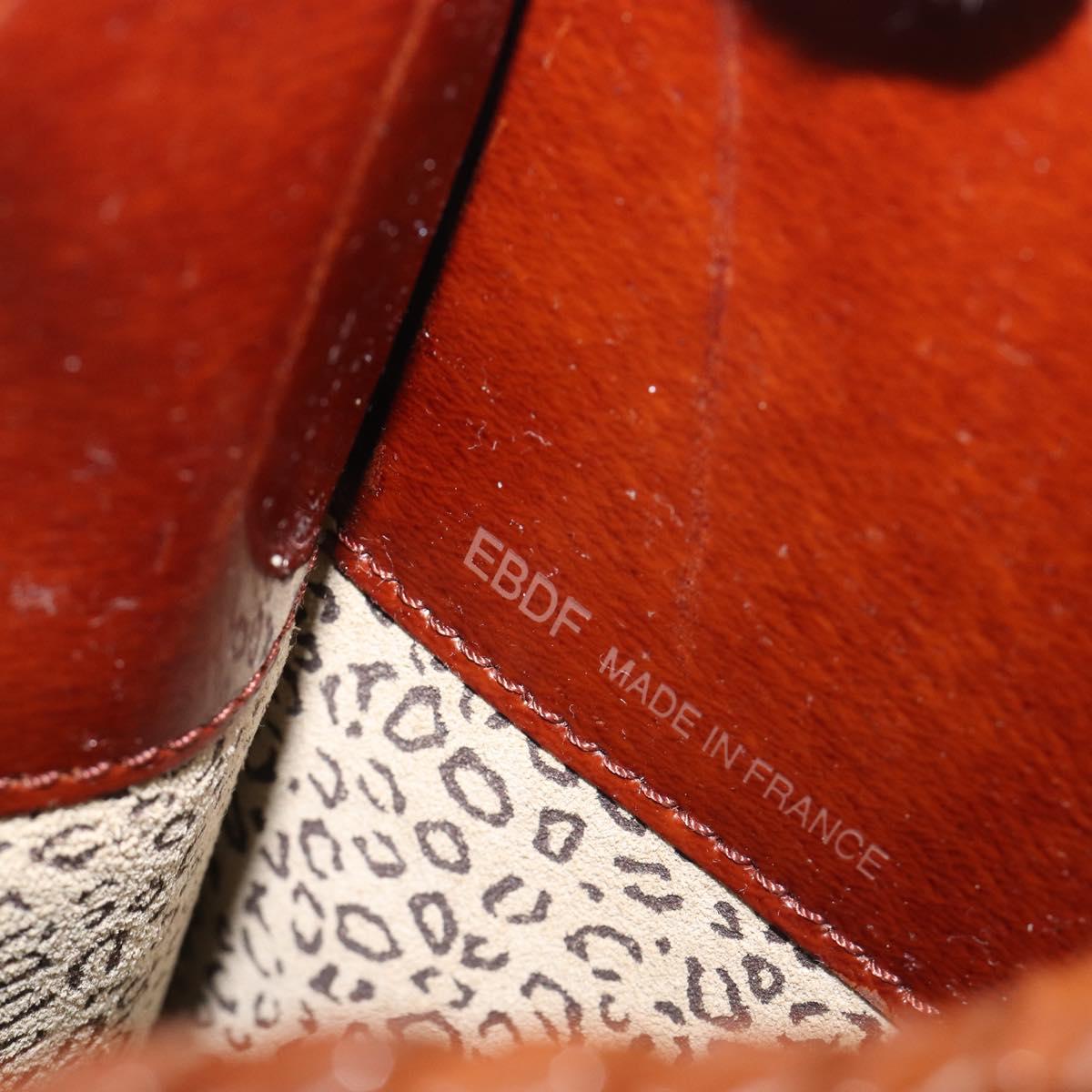 Cartier PANTHERE Tote Bag Patent Leather Brown Silver Auth ka6984A
