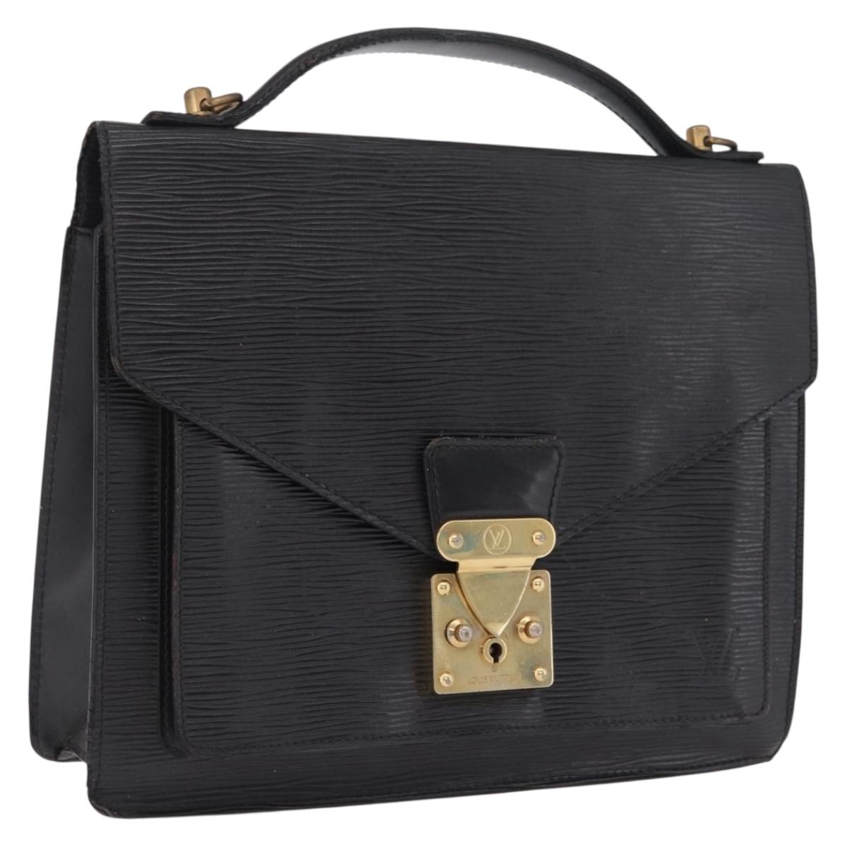 LOUIS VUITTON Epi Monceau28 Hand Bag Black M52122 LV Auth ka6985