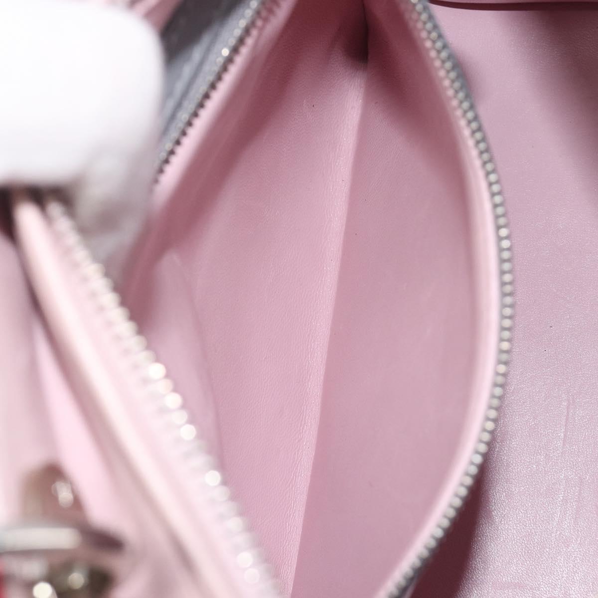 Christian Dior Lady Dior Hand Bag Lamb Skin 2way Pink Silver Auth ka6988SAM