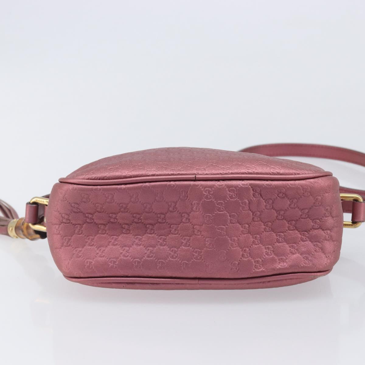 GUCCI Micro GG Canvas Guccissima Bamboo Bag Leather Pink 309538 Auth ka6989A