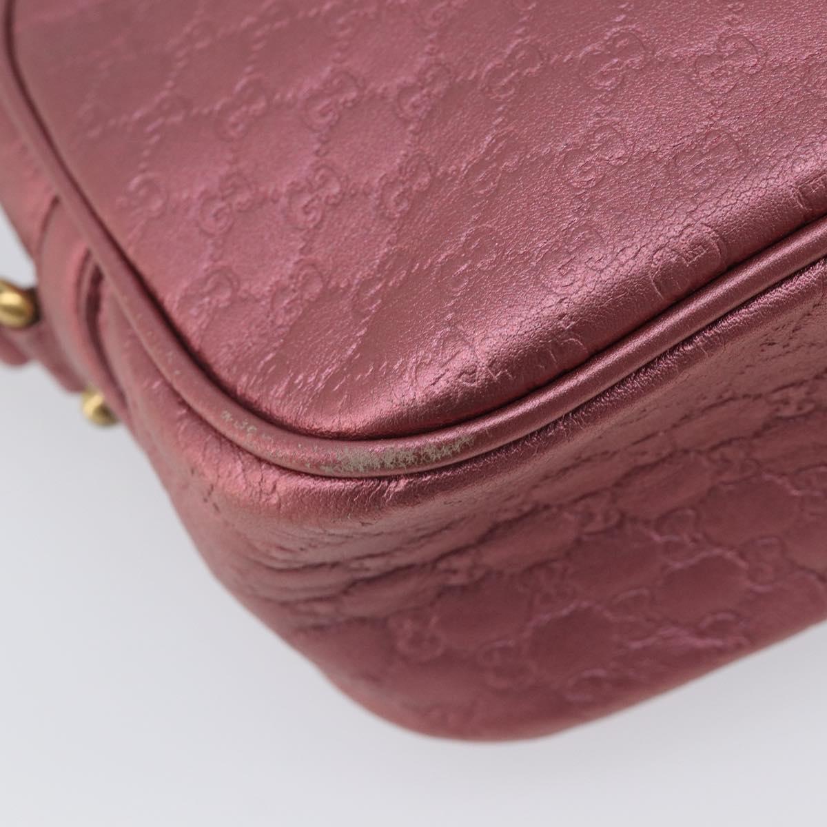 GUCCI Micro GG Canvas Guccissima Bamboo Bag Leather Pink 309538 Auth ka6989A