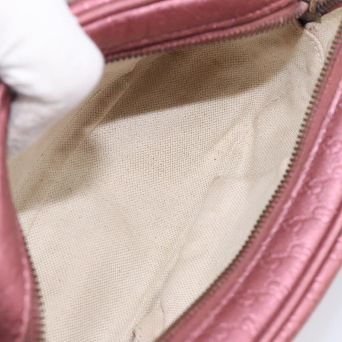 GUCCI Micro GG Canvas Guccissima Bamboo Bag Leather Pink 309538 Auth ka6989A