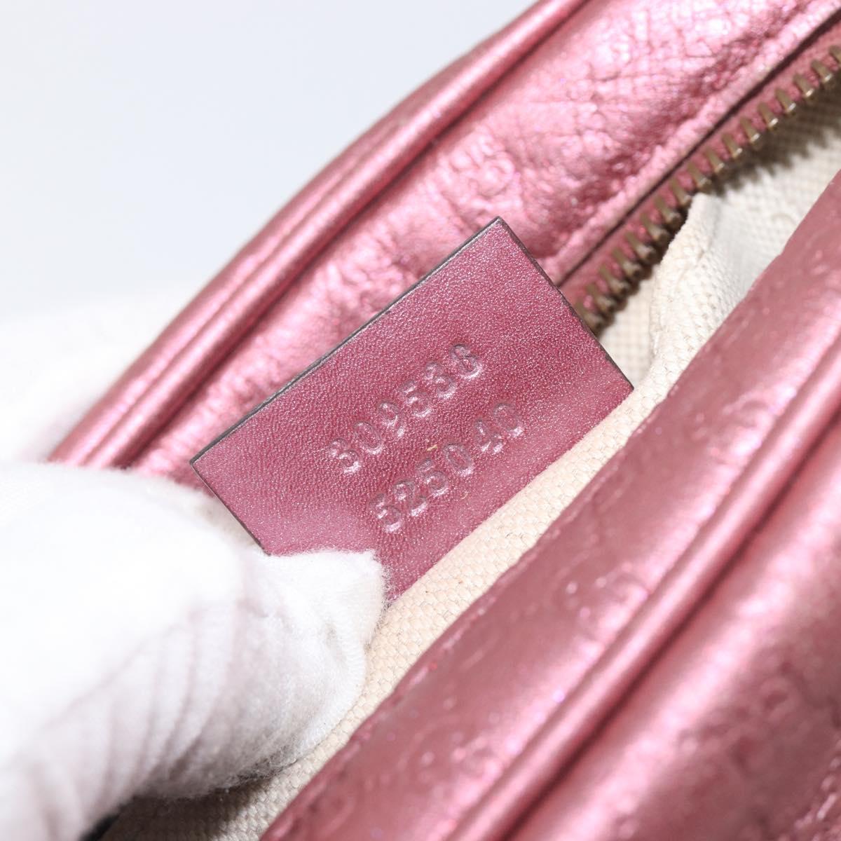GUCCI Micro GG Canvas Guccissima Bamboo Bag Leather Pink 309538 Auth ka6989A