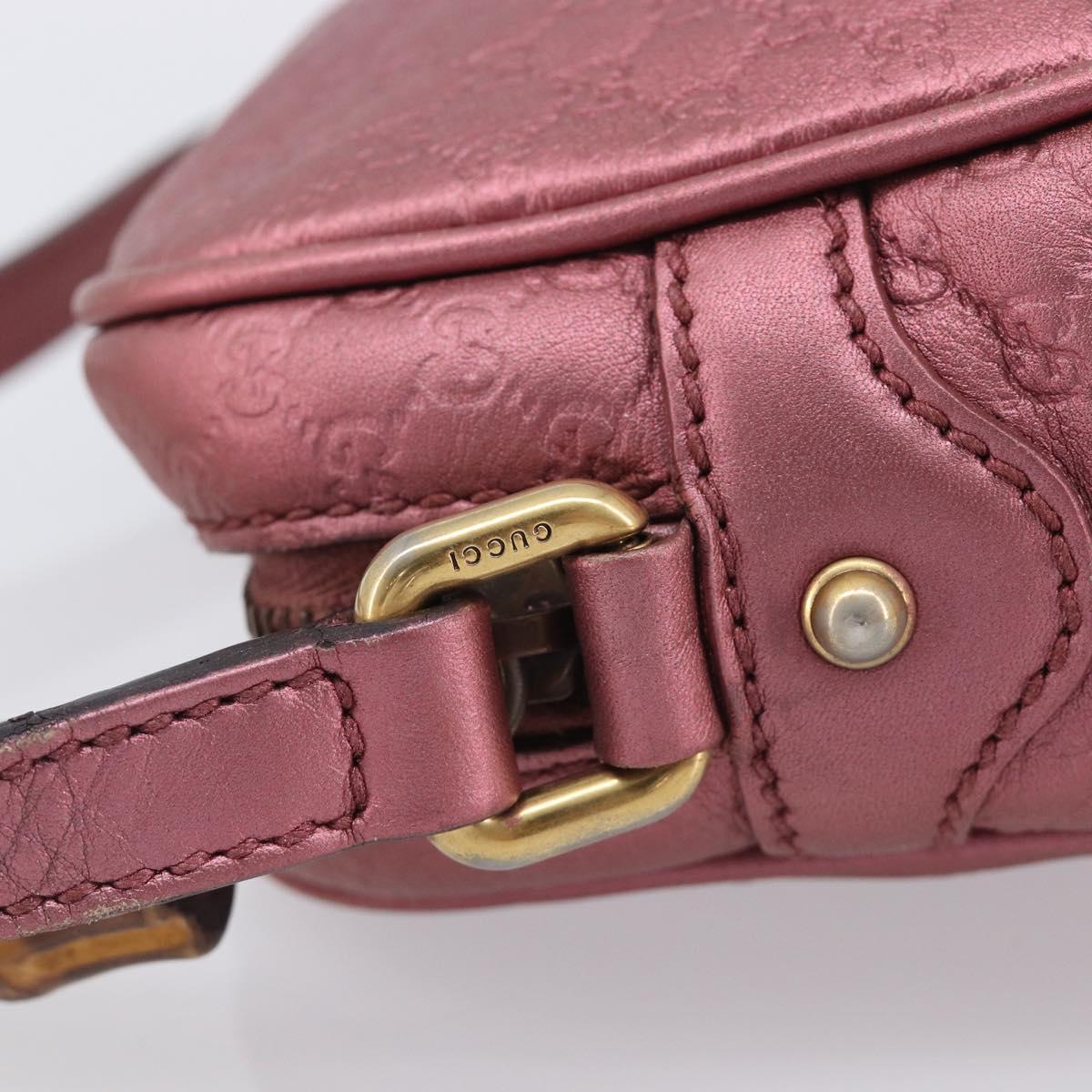 GUCCI Micro GG Canvas Guccissima Bamboo Bag Leather Pink 309538 Auth ka6989A