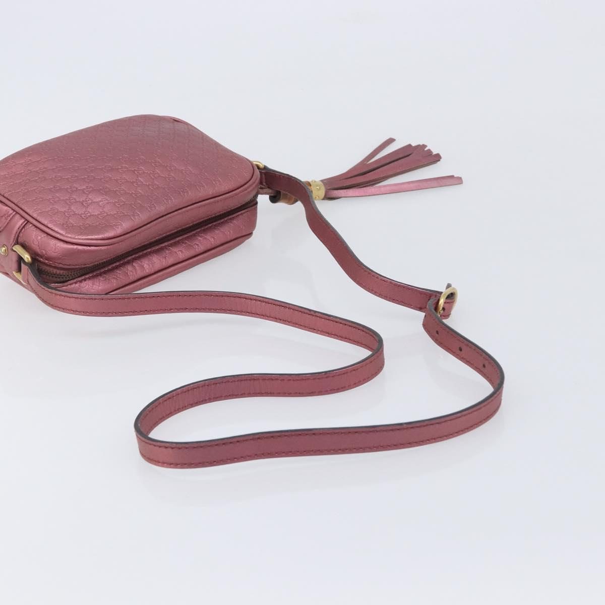 GUCCI Micro GG Canvas Guccissima Bamboo Bag Leather Pink 309538 Auth ka6989A