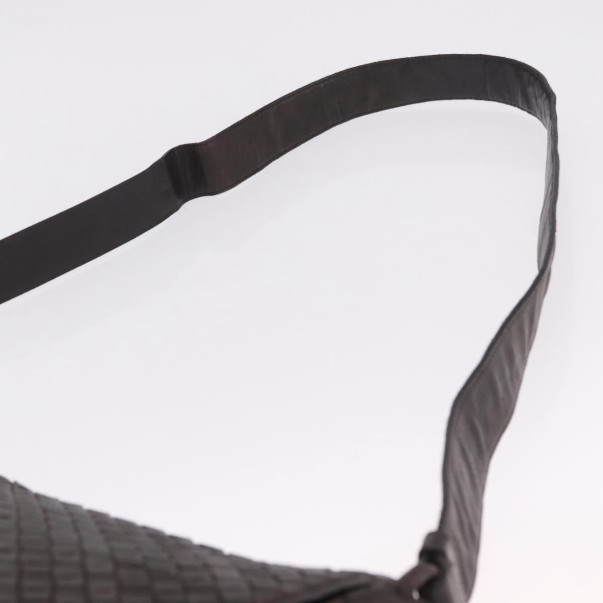 Bottega Veneta INTRECCIATO Shoulder Bag Leather Brown 221065 Auth ka6991