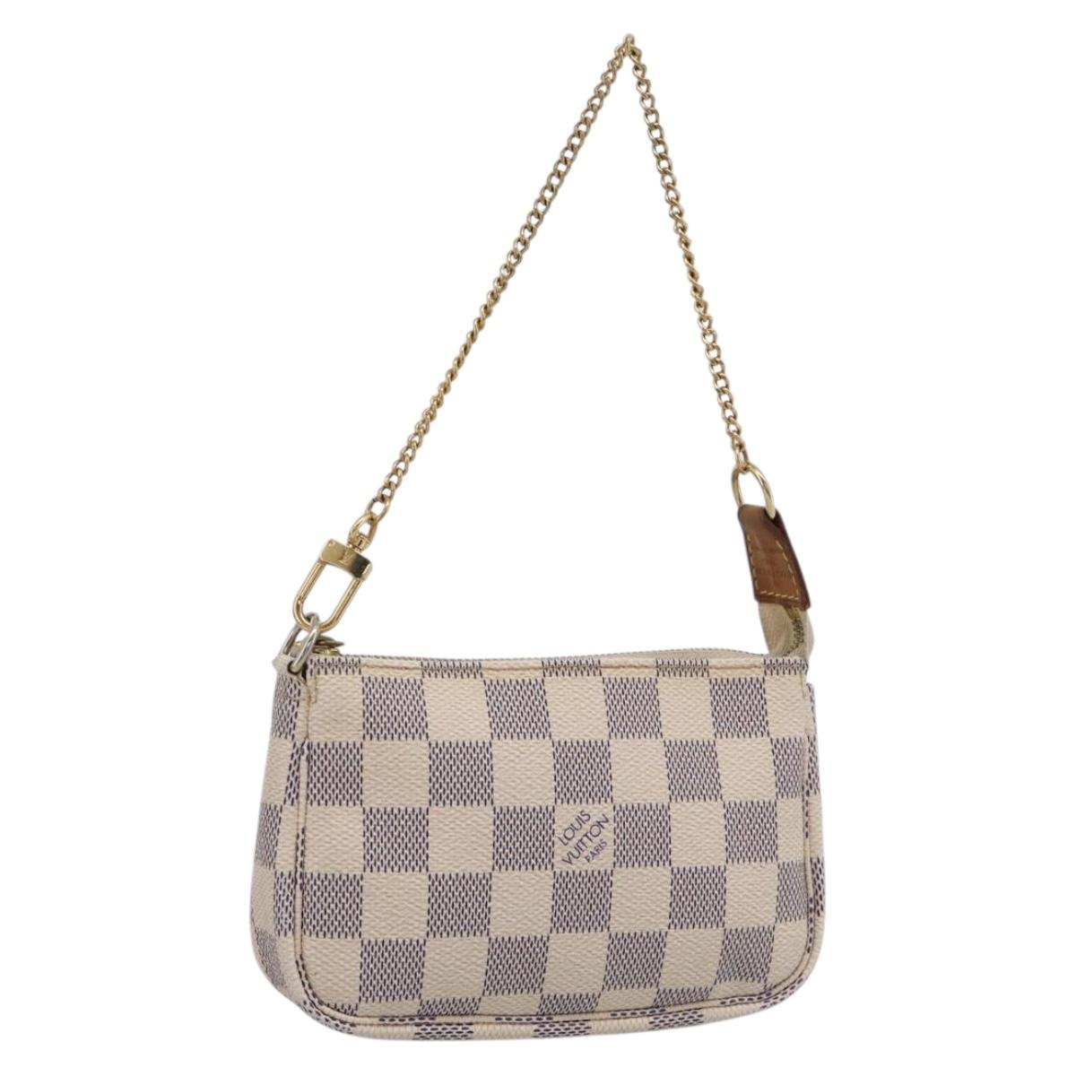 LOUIS VUITTON Damier Azur Mini Pochette Accessoires Pouch N63005 LV Auth ka6992