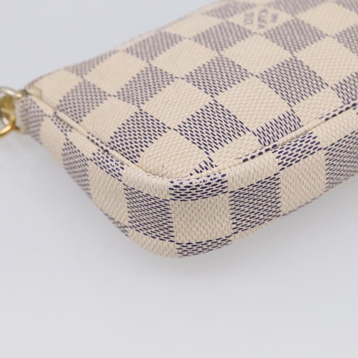 LOUIS VUITTON Damier Azur Mini Pochette Accessoires Pouch N63005 LV Auth ka6992