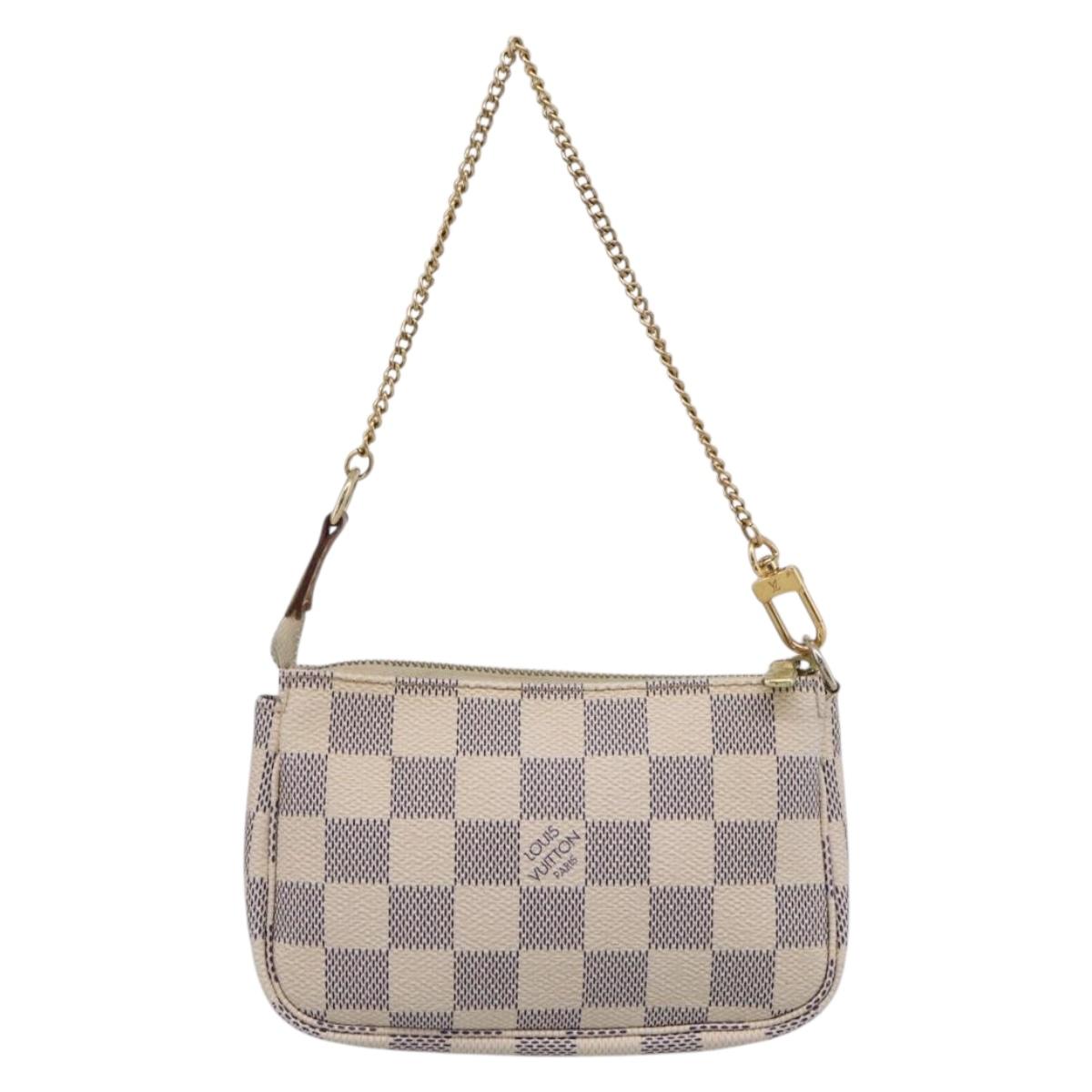 LOUIS VUITTON Damier Azur Mini Pochette Accessoires Pouch N63005 LV Auth ka6992