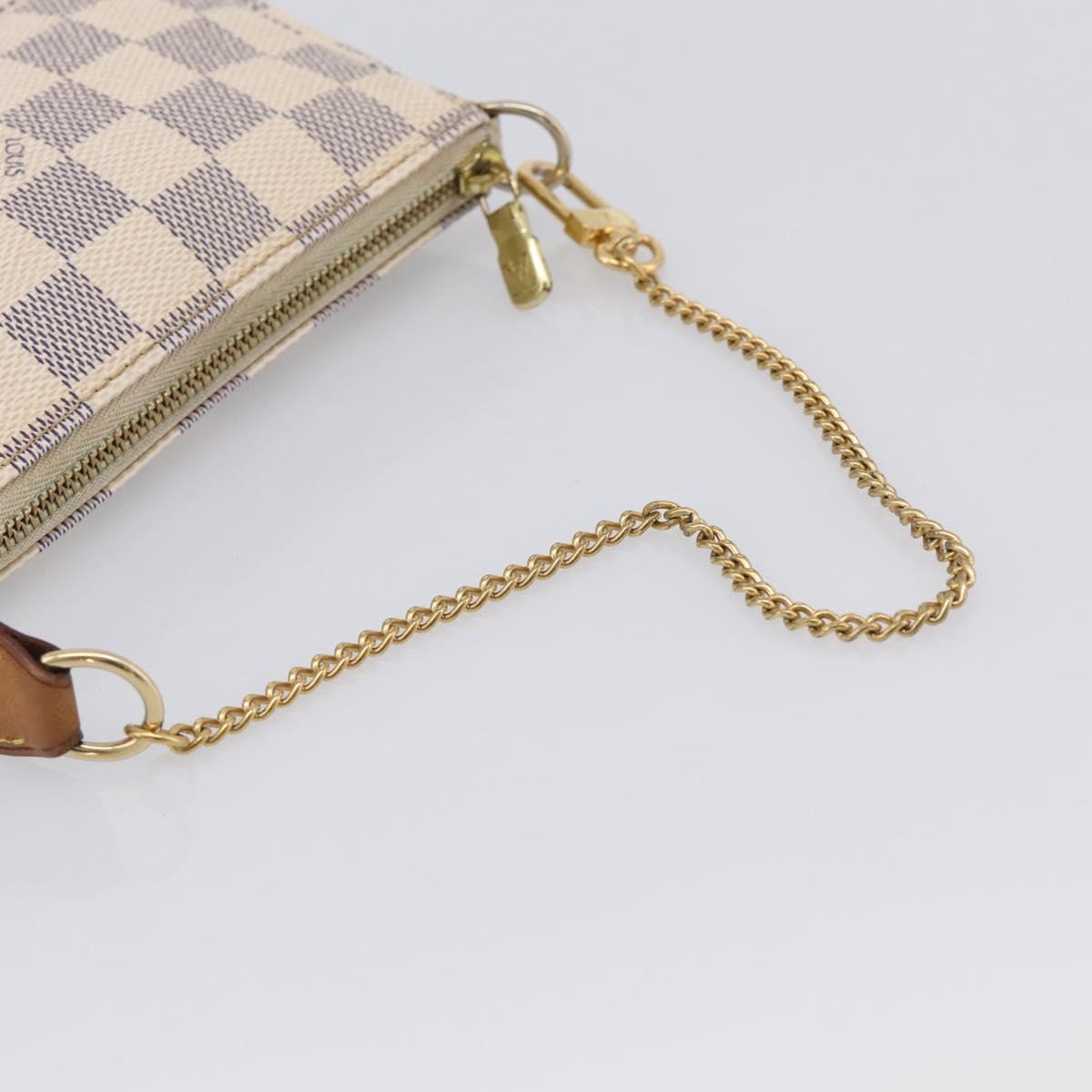 LOUIS VUITTON Damier Azur Mini Pochette Accessoires Pouch N63005 LV Auth ka6992