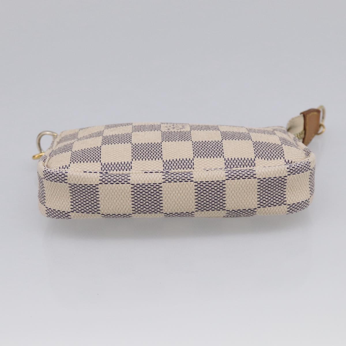 LOUIS VUITTON Damier Azur Mini Pochette Accessoires Pouch N63005 LV Auth ka6992