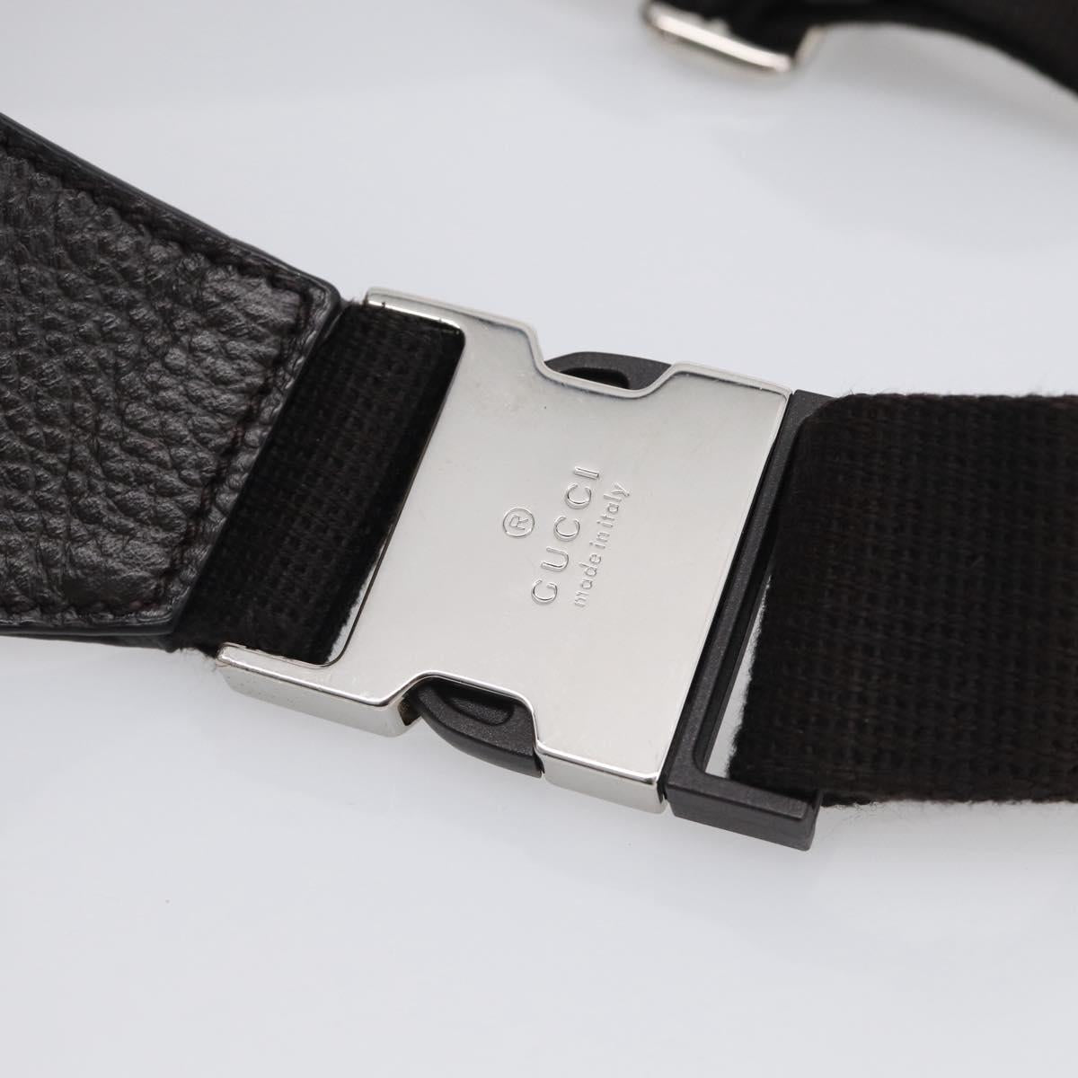 GUCCI GG Canvas Waist Bag Beige Silver 449174 Auth ka6993V