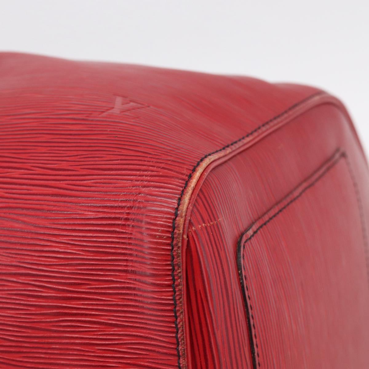 LOUIS VUITTON Epi Keepall 60 Boston Bag Red M42947 LV Auth ka6995