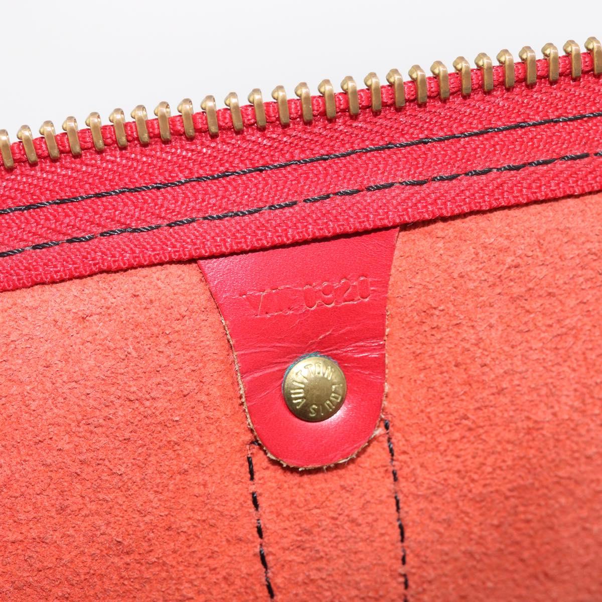 LOUIS VUITTON Epi Keepall 60 Boston Bag Red M42947 LV Auth ka6995