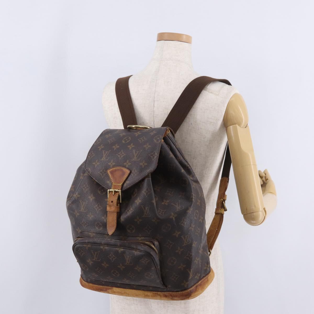 LOUIS VUITTON Monogram Montsouris GM Backpack M51135 LV Auth ka7004