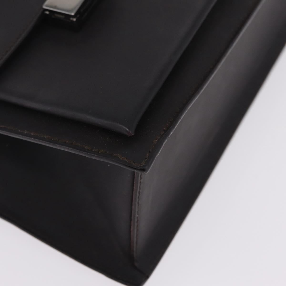 GUCCI Shoulder Bag Leather Brown Silver 001 3174 Auth ka7005