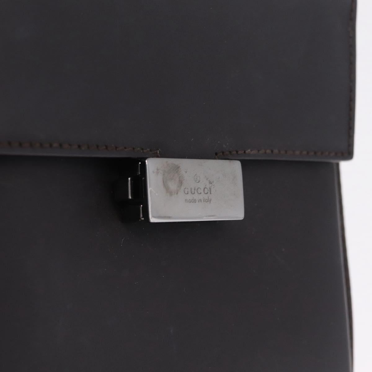GUCCI Shoulder Bag Leather Brown Silver 001 3174 Auth ka7005