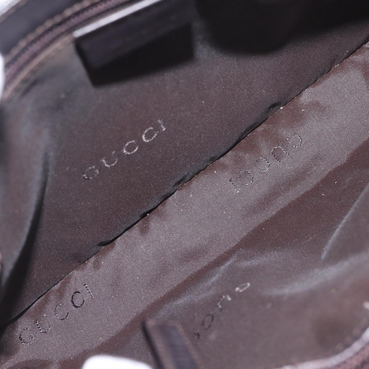GUCCI Shoulder Bag Leather Brown Silver 001 3174 Auth ka7005