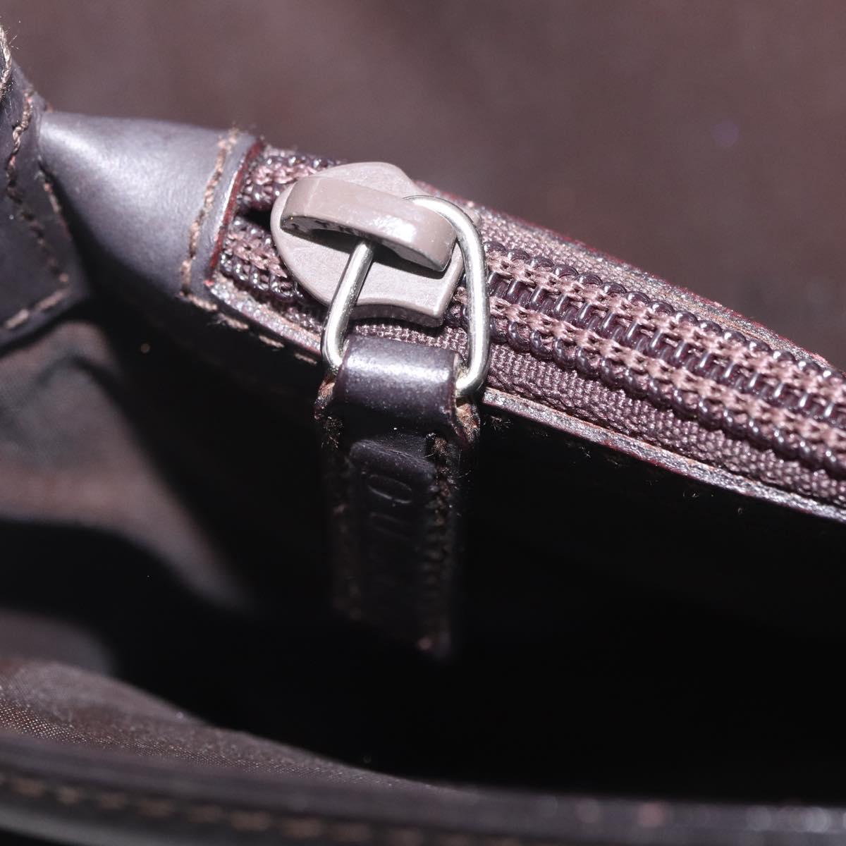 GUCCI Shoulder Bag Leather Brown Silver 001 3174 Auth ka7005