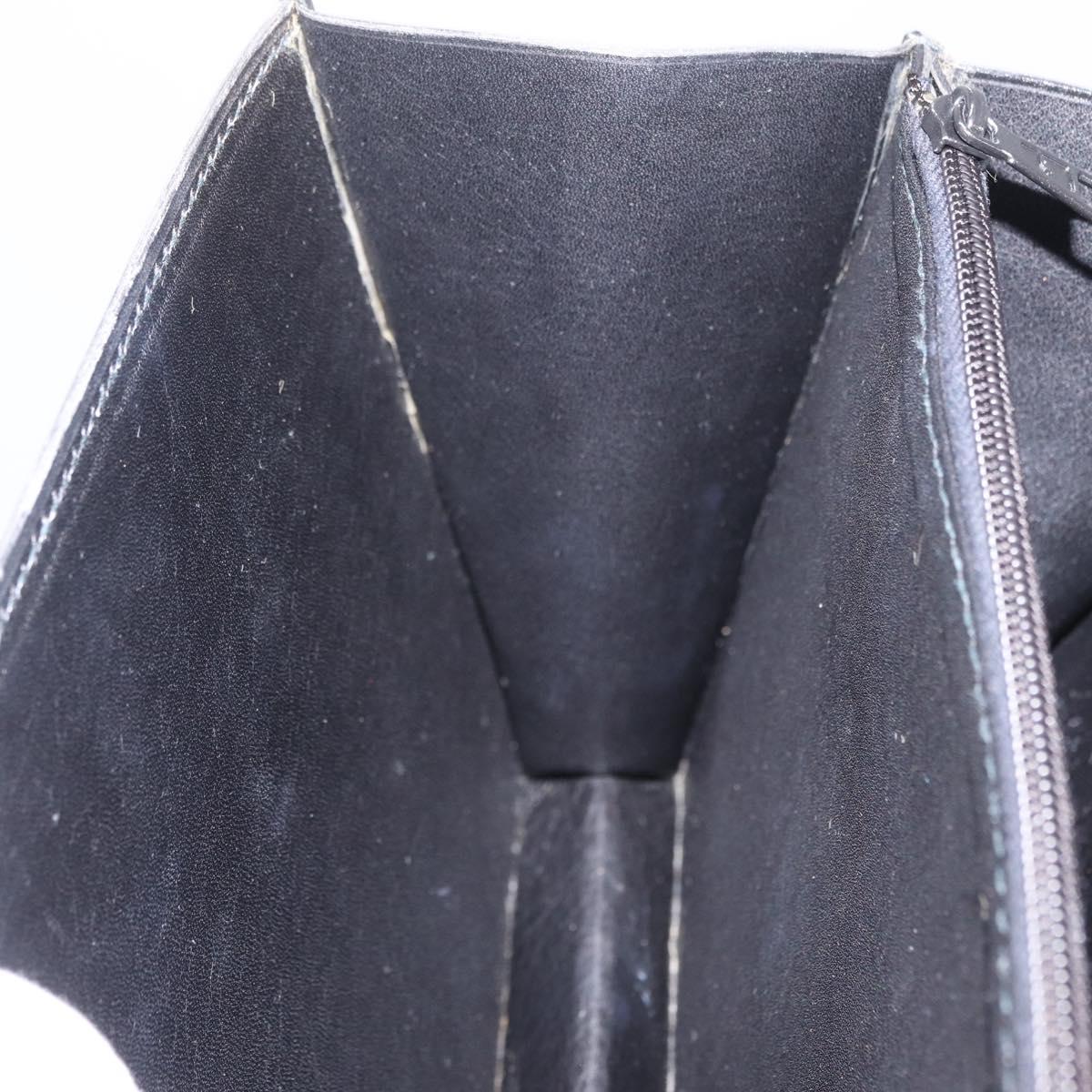 CELINE Hand Bag Leather Black Gold Auth ka7008