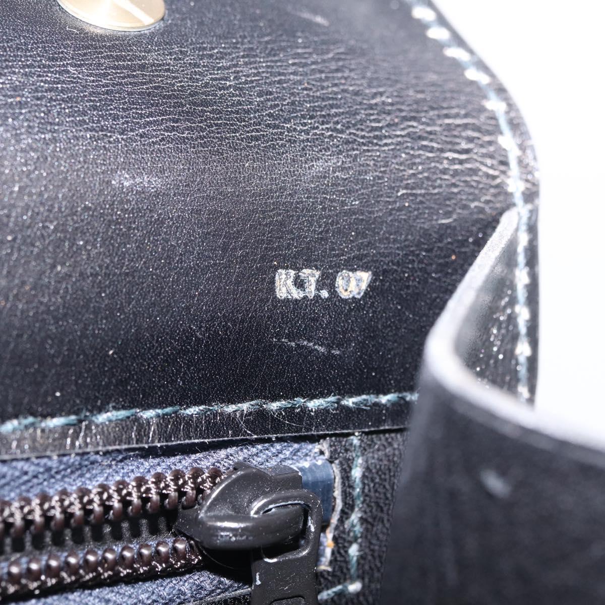 CELINE Hand Bag Leather Black Gold Auth ka7008