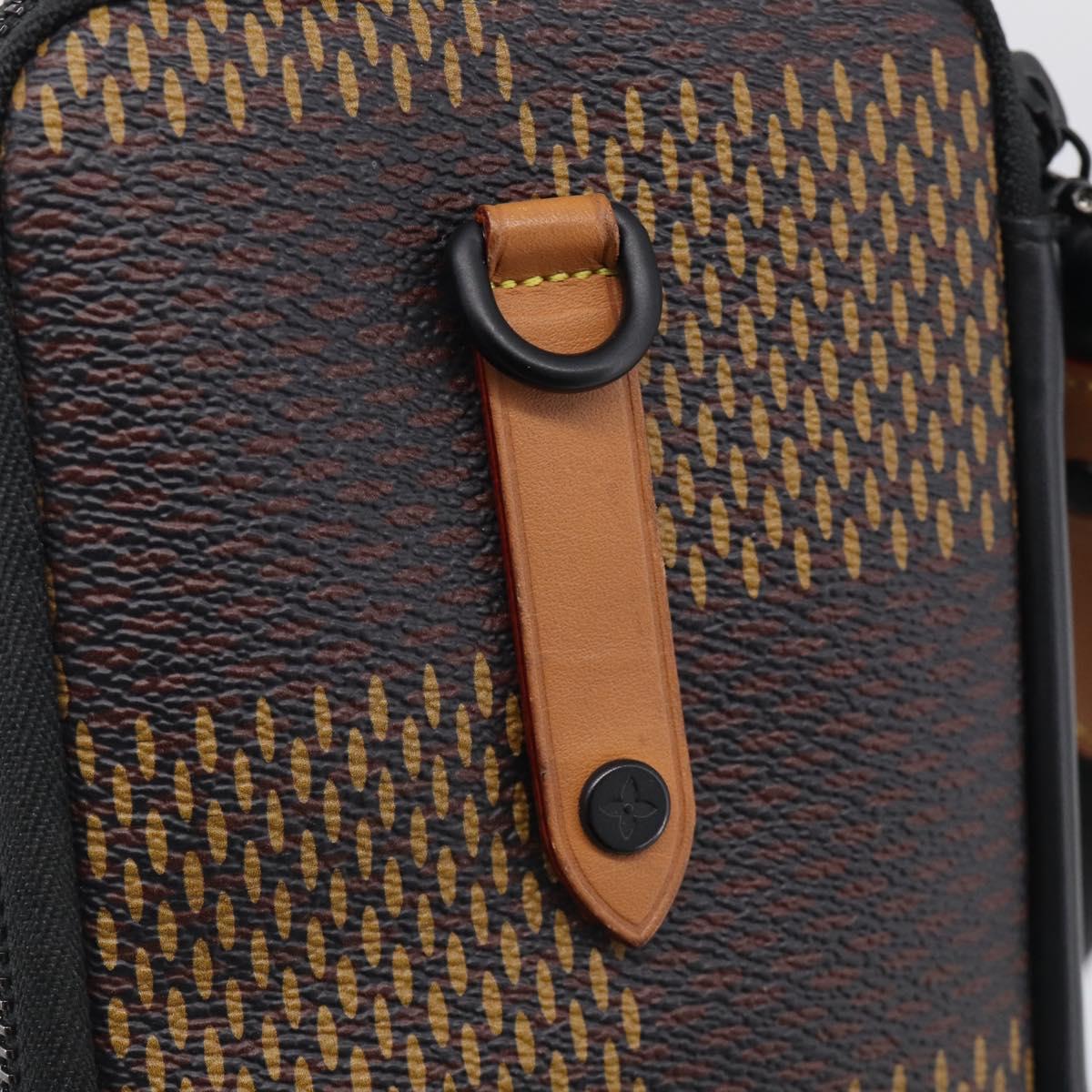 LOUIS VUITTON Ebene Giant LV × NIGO Double Phone Pouch N40377 LV Auth ka7010SAM