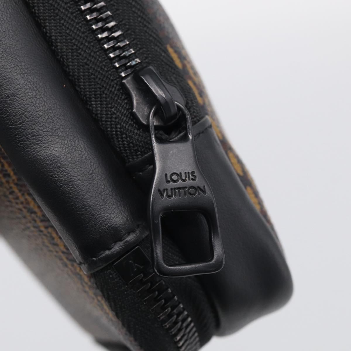 LOUIS VUITTON Ebene Giant LV × NIGO Double Phone Pouch N40377 LV Auth ka7010SAM