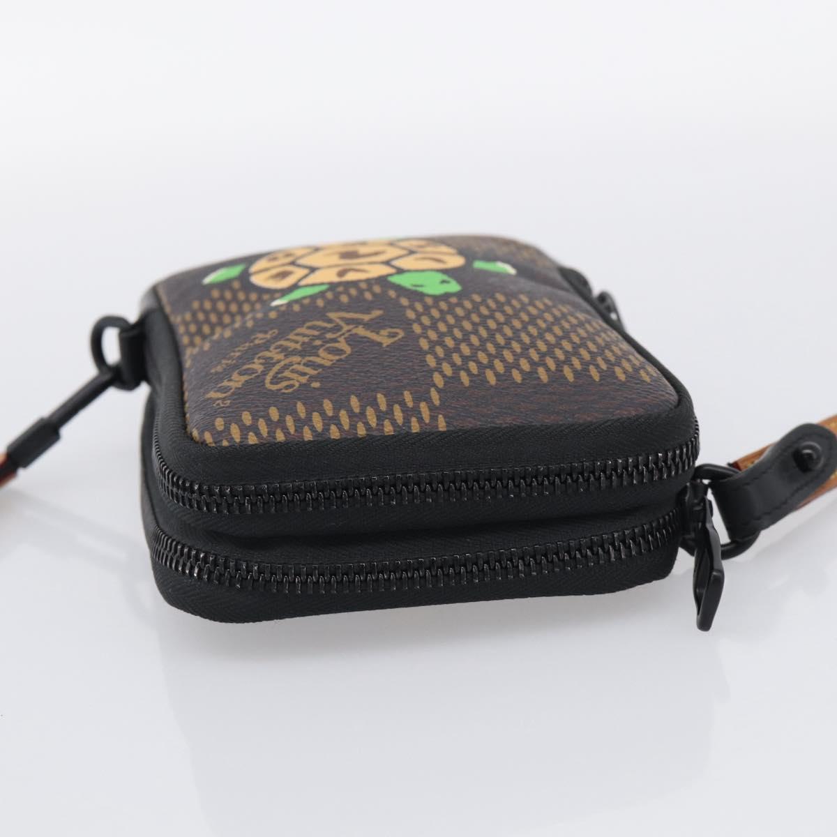 LOUIS VUITTON Ebene Giant LV × NIGO Double Phone Pouch N40377 LV Auth ka7010SAM