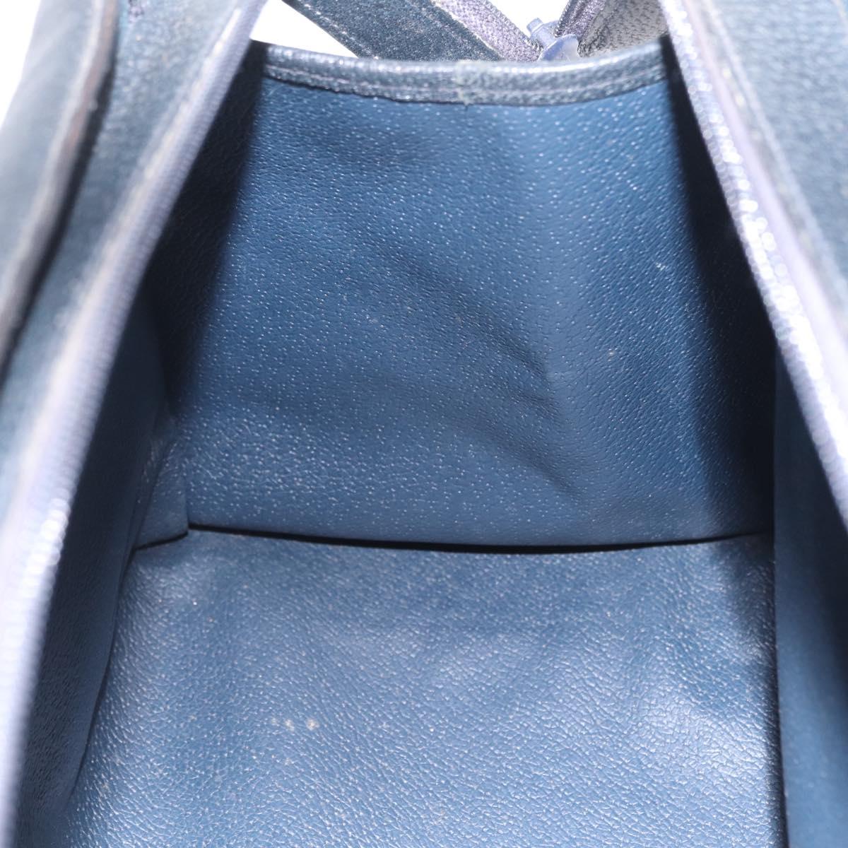 GUCCI GG Supreme Sherry Line Hand Bag PVC Navy Gold Auth ka7011